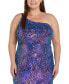 Фото #3 товара Trendy Plus Size Sequined One-Shoulder Gown