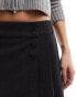 Pull&Bear pleated tailored micro mini skirt in dark grey grau, XS - EU 34 - фото #4