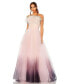 Фото #1 товара Women's Strapless Feather Hem Tulle Gown
