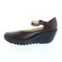 Фото #3 товара Fly London Yawo YAWO345FLY-013 Womens Brown Leather Mary Jane Flats Shoes