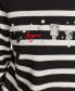 Фото #3 товара Women's Embellished Striped 3/4-Sleeve Sweater