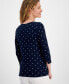 Petite Simple Dote 3/4-Sleeve Pima Knit Top, Created for Macy's
