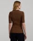 ფოტო #2 პროდუქტის Women's Rib-Knit Polo Cardigan Top