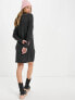 Фото #3 товара Vero Moda roll neck jumper dress in black melange