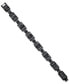 Фото #2 товара Men's Black Cubic Zirconia Cluster Link Bracelet in Black Ion-Plated Stainless Steel