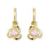 Фото #1 товара Children´s gold earrings with pink crystal 236 001 00950
