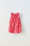 Фото #4 товара Платье с контрастной клетчатой отделкой и цветочным узором ZARA