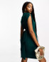 Closet London Tall belted tie waist mini dress in emerald Изумруд, 34 - фото #2