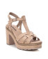 Фото #4 товара Women's Suede Heeled Platform Sandals By