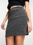 Фото #1 товара New Look stretch glitter mini skirt in silver