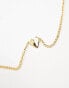 Фото #4 товара ASOS DESIGN 14k gold plated necklace with curb chain and hammered heart design