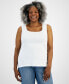 Фото #1 товара Plus Size Cotton Square-Neck Tank Top, Created for Macy's