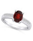 Фото #1 товара Кольцо Macy's Garnet & Diamond 14K White Gold.