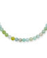 Bling Jewelry plain Simple Western Jewelry Light Green Aqua Multi Shades Aquamarine Round 10MM Bead Strand Necklace For Women Silver Plated Clasp 20 Inch