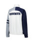 ფოტო #2 პროდუქტის Women's White Dallas Cowboys Curve Ball Raglan Full-Zip Track Jacket