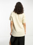 AllSaints Pippa boyfriend t-shirt with embroidered logo in ecru