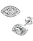 ფოტო #1 პროდუქტის Cubic Zirconia Evil Eye Stud Earrings in Sterling Silver, Created for Macy's