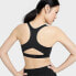 Фото #4 товара Women's High Support Embossed Racerback Run Sports Bra - All in Motion Black XS