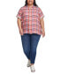 ფოტო #5 პროდუქტის Plus Size Double Cloth Camp Shirt