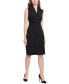 Women's Sleeveless Shoulder-Pleat Sheath Dress