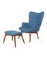 Фото #1 товара Hariata Mid-Century Modern Wingback Chair and Ottoman Set, 2 Piece