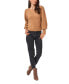 ფოტო #2 პროდუქტის Women's Balloon Sleeve Crew Neck Rib Sweater