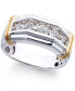 Фото #1 товара Men's Diamond (1 ct. t.w.) Ring in 10k White and Yellow Gold