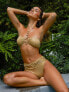 Moda Minx x Priscilla Ricart bandeu hoop bikini top in high shine gold