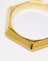 Фото #8 товара Rachel Jackson 22 carat gold plated bevelled hexagon ring