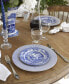 Blue Italian Steccato Dinner Plates, Set of 4