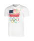 Фото #2 товара Men's White Team USA Flag Five Rings T-Shirt