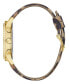 ფოტო #3 პროდუქტის Women's Gold-Tone Glitz Animal Print Genuine Leather Strap Multi-Function Watch, 40mm
