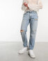 Фото #1 товара ASOS Design – Klassische, feste Jeans in Mittelblau mit Zierrissen