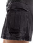 Фото #2 товара Noisy May denim cargo short in washed black