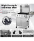 50000BTU 5-Burner Propane Gas Grill with Side Burner and 2 Prep Tables-Silver Серебристый - фото #8