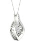 Twinkling Diamond Star diamond Wishbone 18" Pendant Necklace (1/5 ct. t.w.) in 10k White Gold