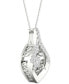 Фото #4 товара Diamond Wishbone 18" Pendant Necklace (1/5 ct. t.w.) in 10k White Gold