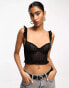 Фото #2 товара & Other Stories mesh bustier with star embroidery in black