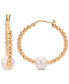 ფოტო #1 პროდუქტის Cultured Freshwater Pearl (8-8-1/2mm) Hoop Earrings in 14k Gold-Plated Sterling Silver