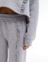 ASOS DESIGN wide leg jogger with frill detail in grey marl Серый, XS - фото #8