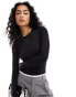 Stradivarius long sleeve seamless body in black