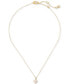 Pavé & Square Cubic Zirconia Mini Pendant Necklace, 16" + 3" extender
