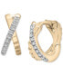 ფოტო #1 პროდუქტის Diamond Crossover Small Hoop Earrings (1/10 ct. t.w.) in Gold Vermeil, Created for Macy's