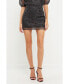 Women's Sequins Gridded Mesh Skirt