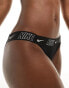 Фото #1 товара Nike Swimming Fusion Logo Tape banded bikini bottoms in black