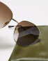 AIRE atria oversized round sunglasses in gold