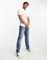 New Look short sleeve muscle fit poplin shirt in white