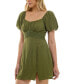 ფოტო #1 პროდუქტის Juniors' Trim Waist Short-Sleeve Dress