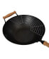 Фото #5 товара Professional Series 14" Carbon Steel Nonstick Wok Set with Lid and Maple Handles, 10 Pieces