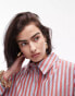 Фото #3 товара Topshop lightweight shirt in red and blue deckchair stripe